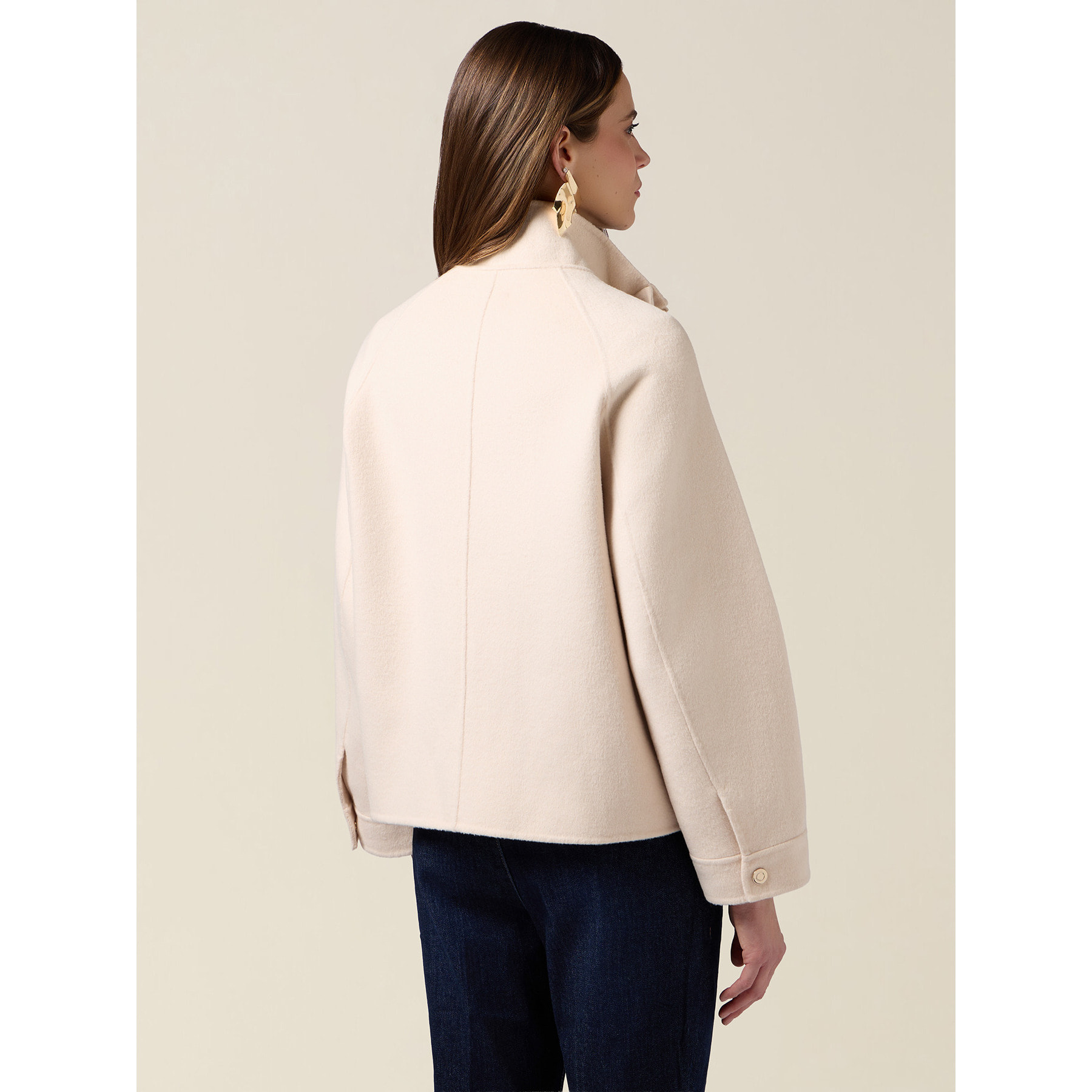 Oltre - Abrigo corto mezcla de lana - Beige