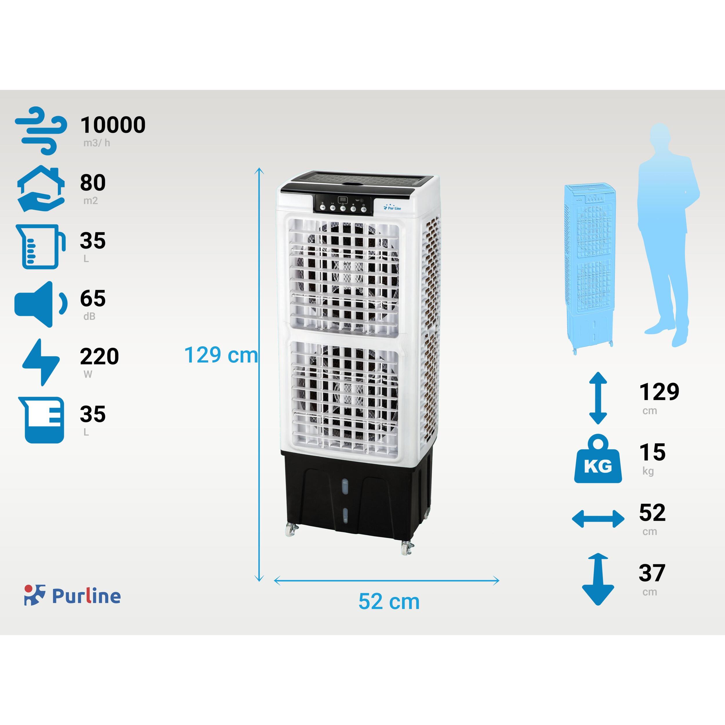 Climatizador evaporativo de gran caudal con ventilador RAFY 220 PURLINE