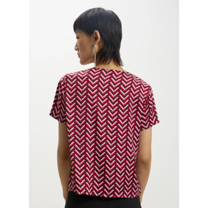 Blusa in raso fantasia chevron