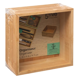 Organiseur 15x15cm "Tidy Smart bambou"