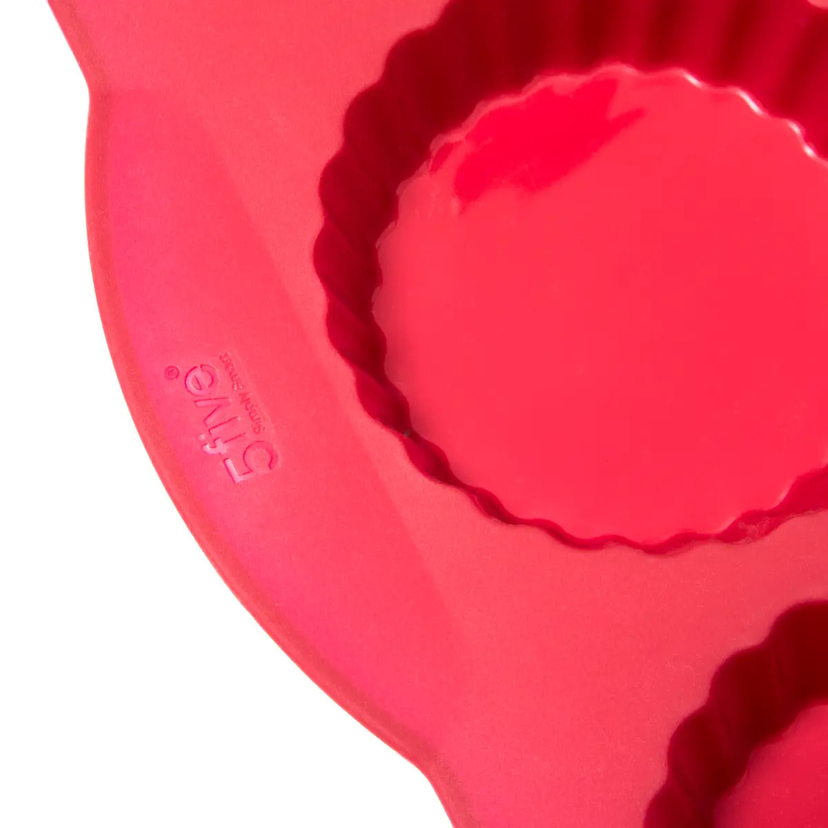 Moule 12 tartellettes silicone- Rouge Silicone Pro