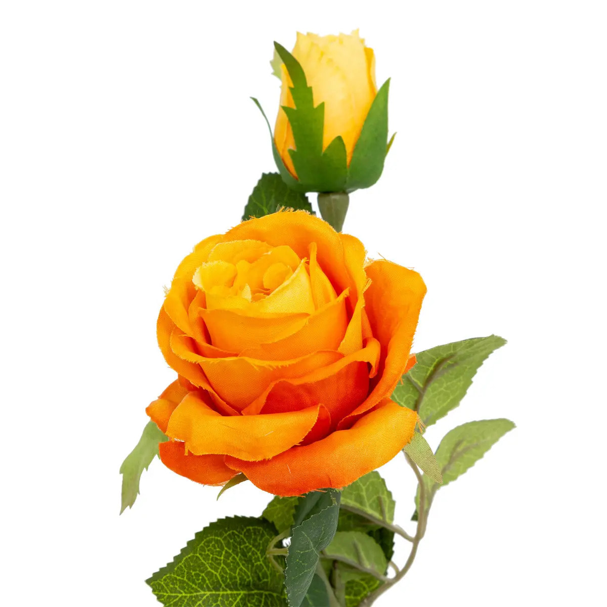 Tige de roses artificielles orange H48cm