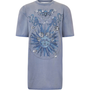 PHILIPP PLEIN Open Back T-Shirt Dress Butterfly Tattoo