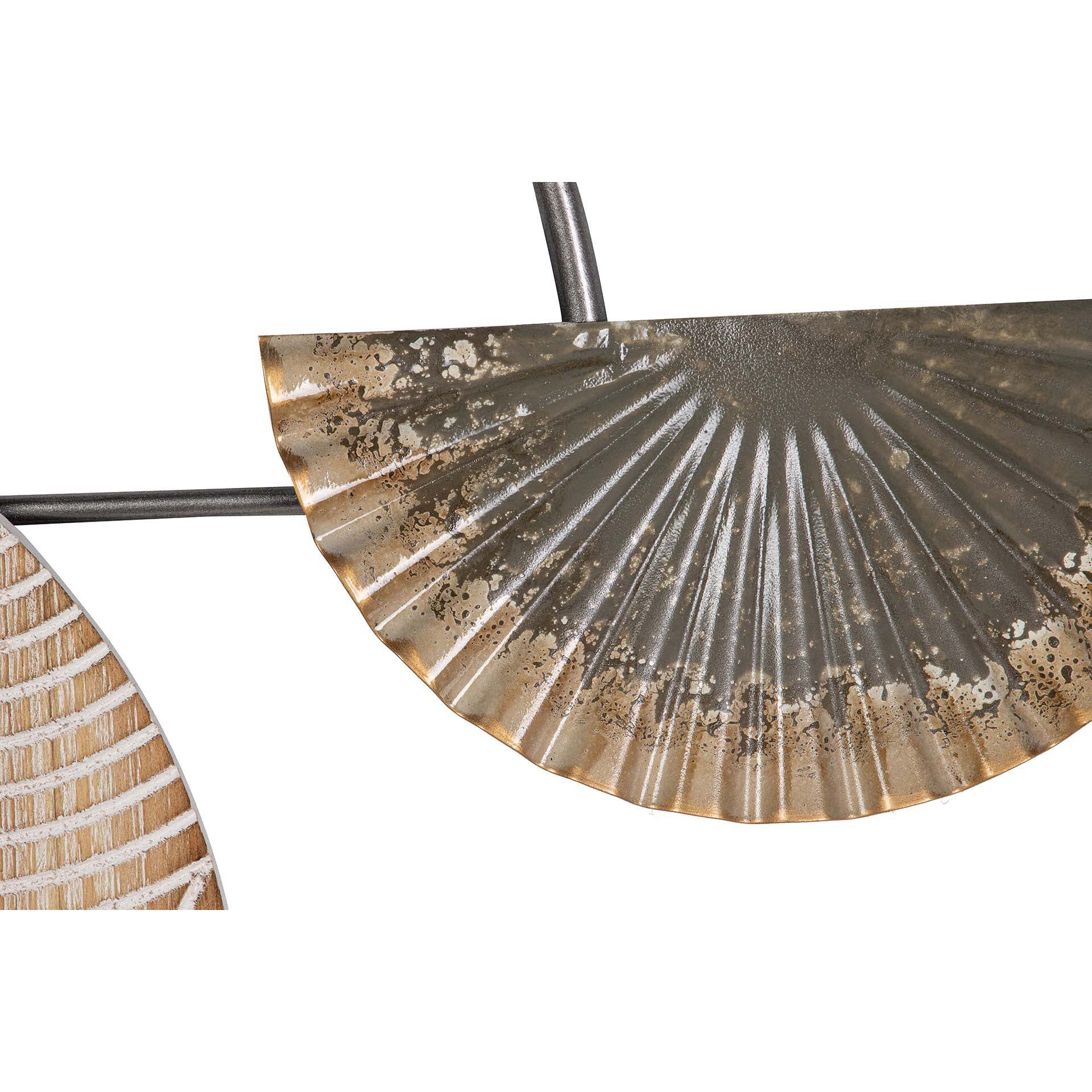 Adorno Pared Metal Marron Dorado 84x5x67 Cm