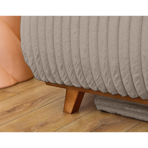 Cristal - fauteuil - convertible avec coffre - en fausse fourrure côtelée - Taupe