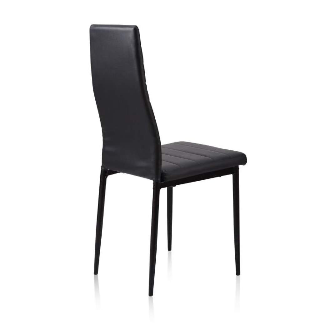 Pack 4 sillas de comedor Niza símil piel Negro