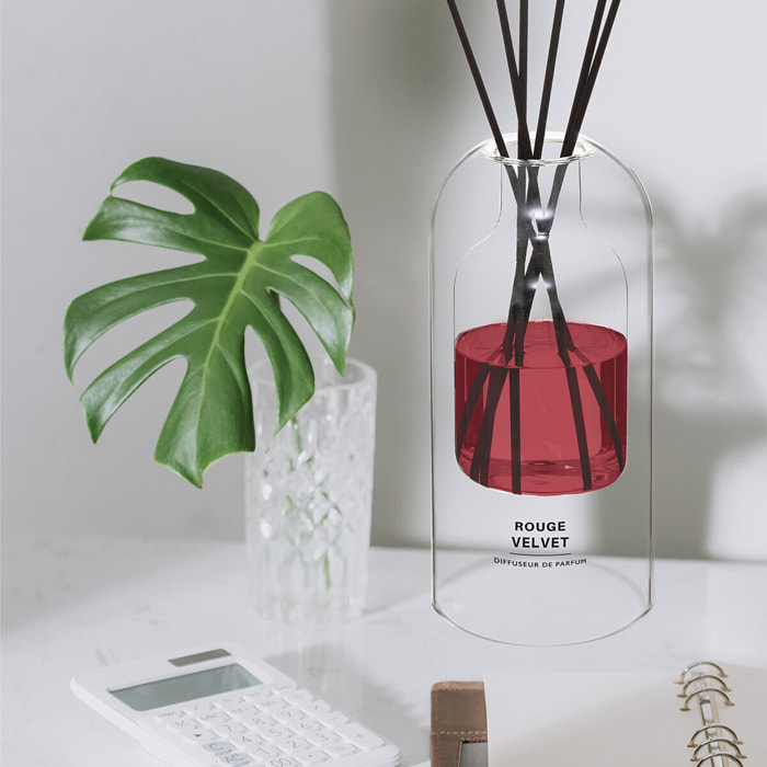 Diffuseur de parfum Ilan 500ml verre rouge velvet