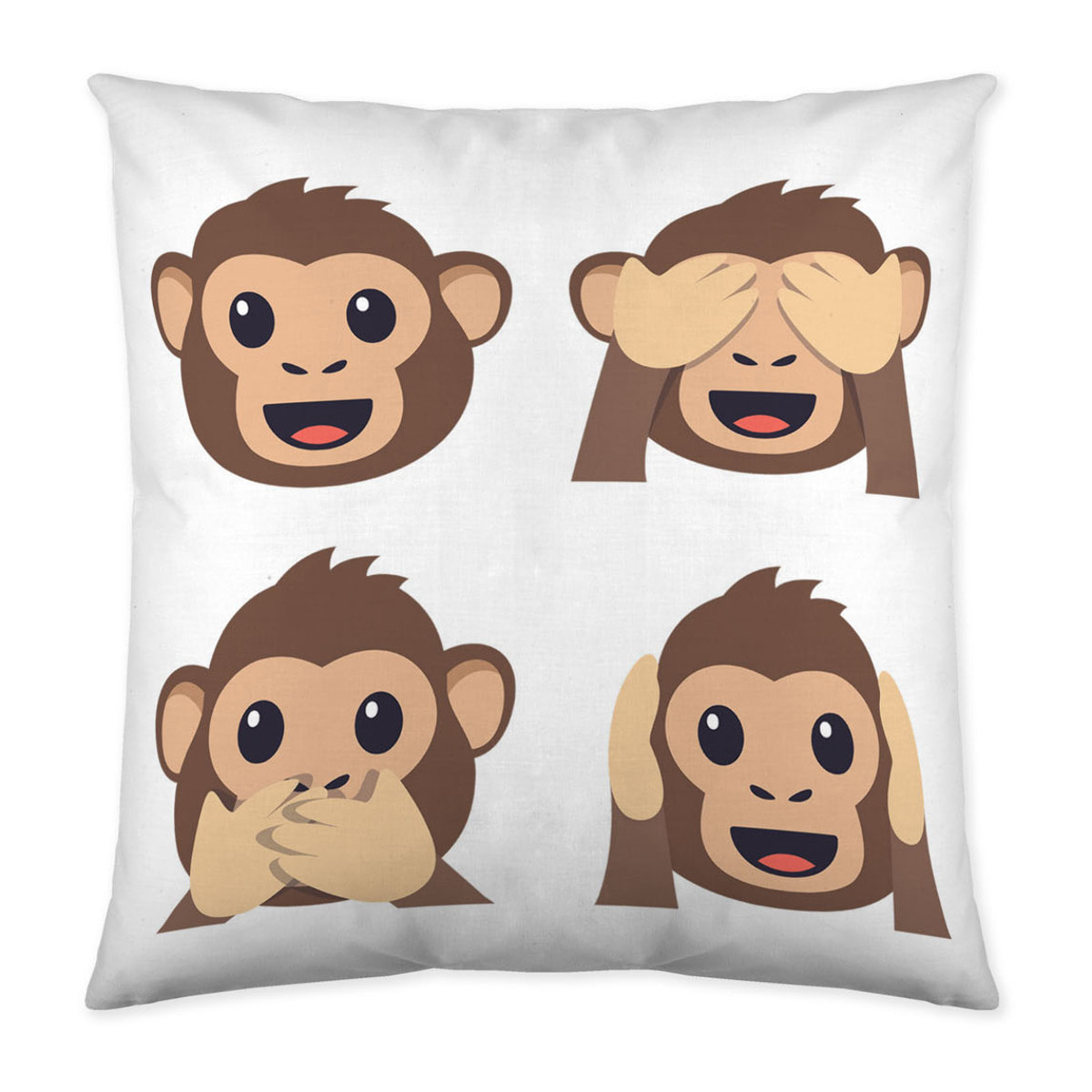 Emoji - Funda de Cojín Estampado - Con Cremallera - Sin relleno - 100% Algodón - Emoji 6