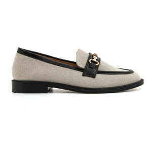 Mocassino bicolore con morsetto oro - NERO
