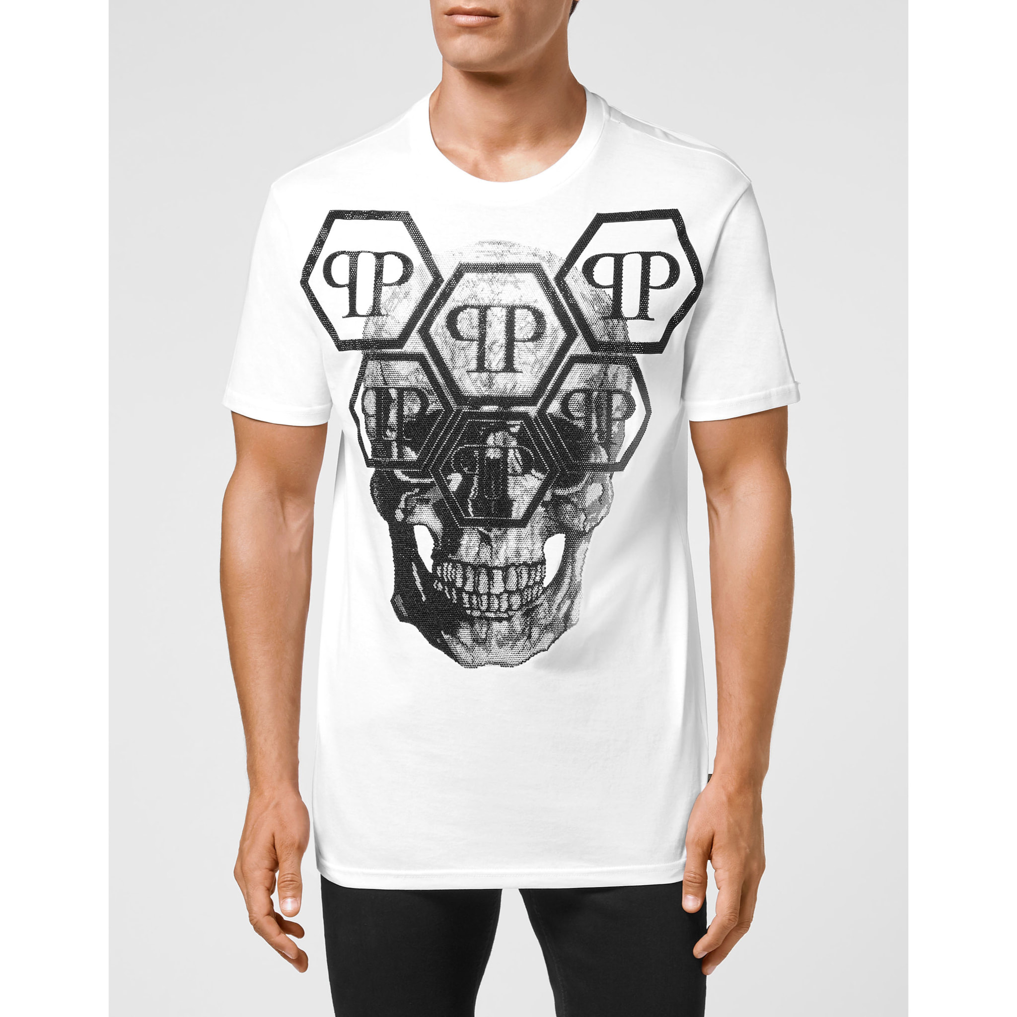PHILIPP PLEIN T-Shirt Round Neck SKULL