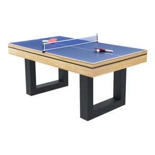 Table multi-jeux 3 en 1 billard et ping-pong en bois ARIES