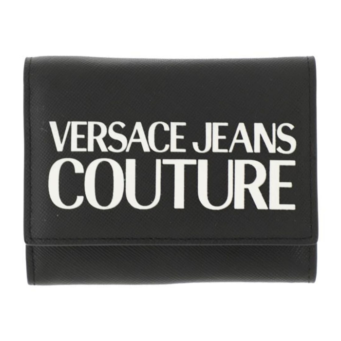 Versace Jeans Couture Cartera de cuero con placa de logotipo Versace Jeans Couture