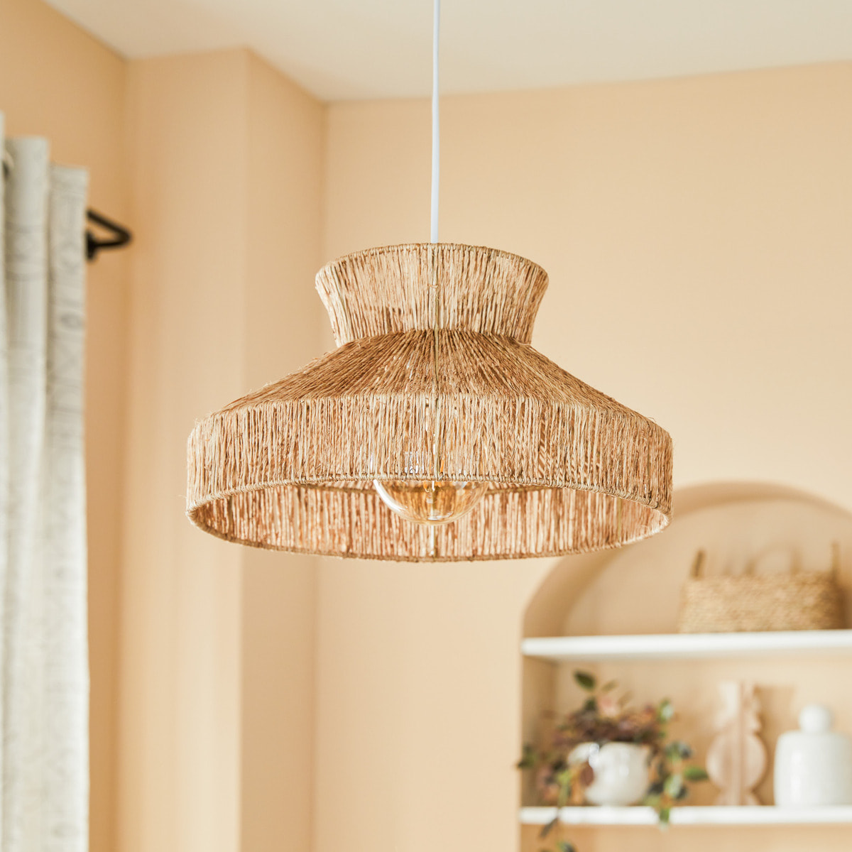 Suspension "Zelia" jute beige D38cm