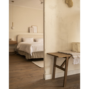Banc en bois massif ton chêne foncé 120x45cm Hauteur: 45 Longueur: 120 Largeur: 35