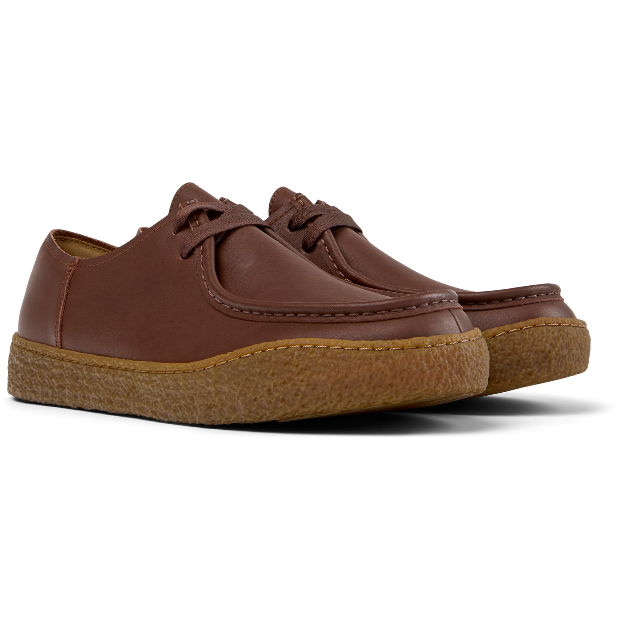 Zapatos de cordones - CAMPER Peu Terreno - Marron - Cuero liso