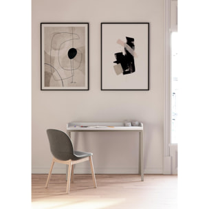 Escritorio Paris blanco y arena 81x111x50