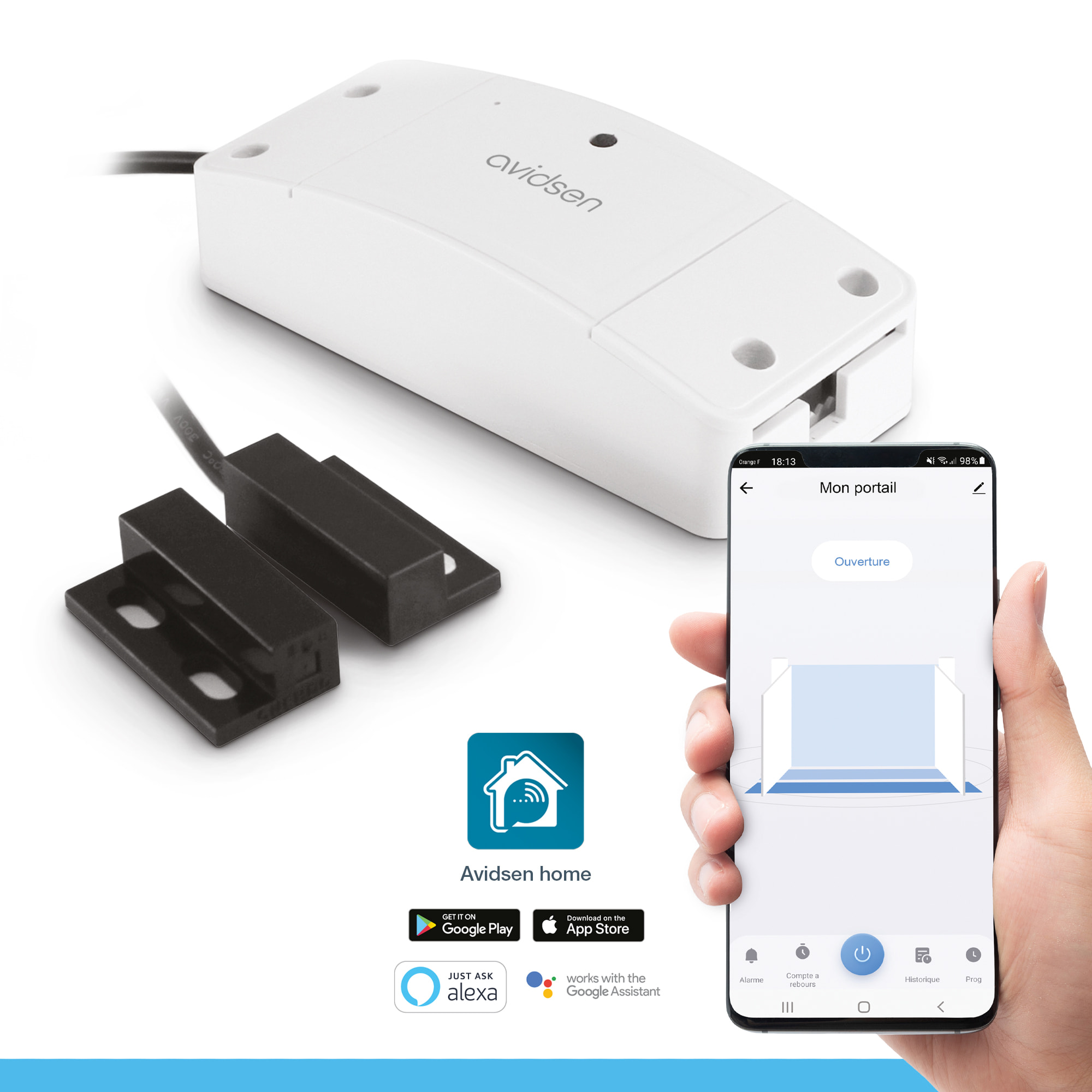 Motorisation pour portail à battants - Moteur à vérins  - Teha 410 - Avidsen - 114173