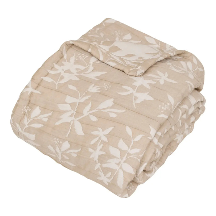Dessus de lit Nuvia beige lin 260x240cm