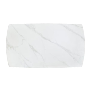 Tavolo BONIFACIO in ceramica bianco statuario e base in metallo verniciato nero, allungabile 160x90 cm - 240x90 cm