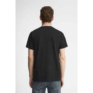 Camiseta negra de manga corta con logo engomado Rigby Go