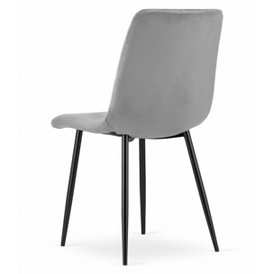 Set di 2 sedie Turin in velluto grigio chiaro
