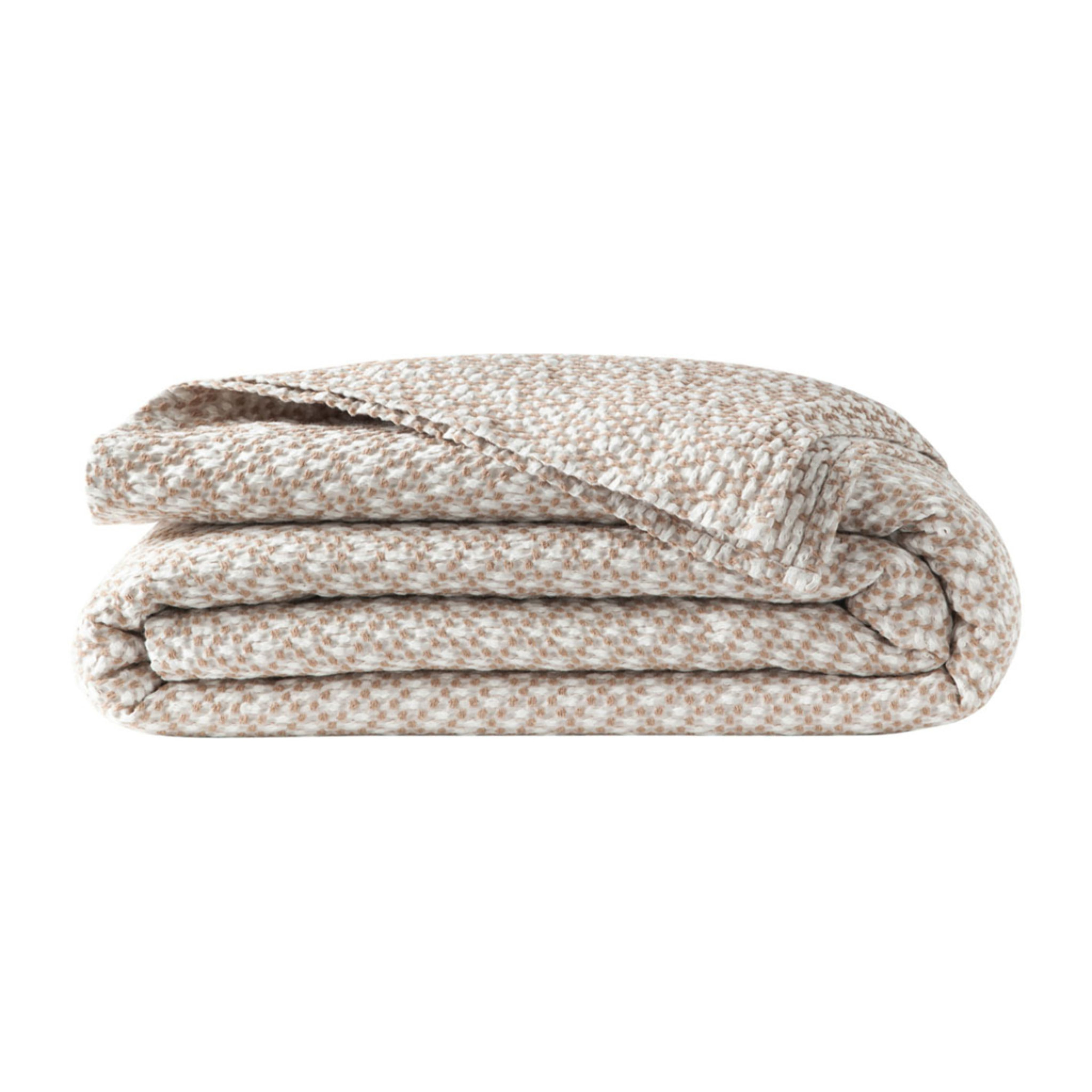 Couvre lit en coton tissé, MIRAGE, Beige