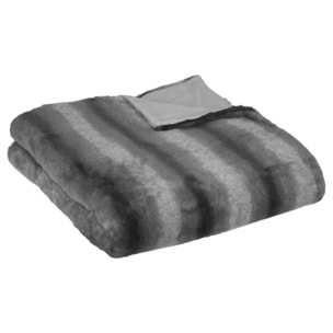 Plaid "Grizzli" fausse fourrure gris 180x230cm