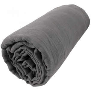 Drap Housse - Bonnet:30cm 100%gaze De Coton Anthracite