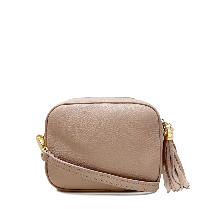 Chicca Borse - Tracollina Clutch Donna in Vera Pelle - Colore Cipria