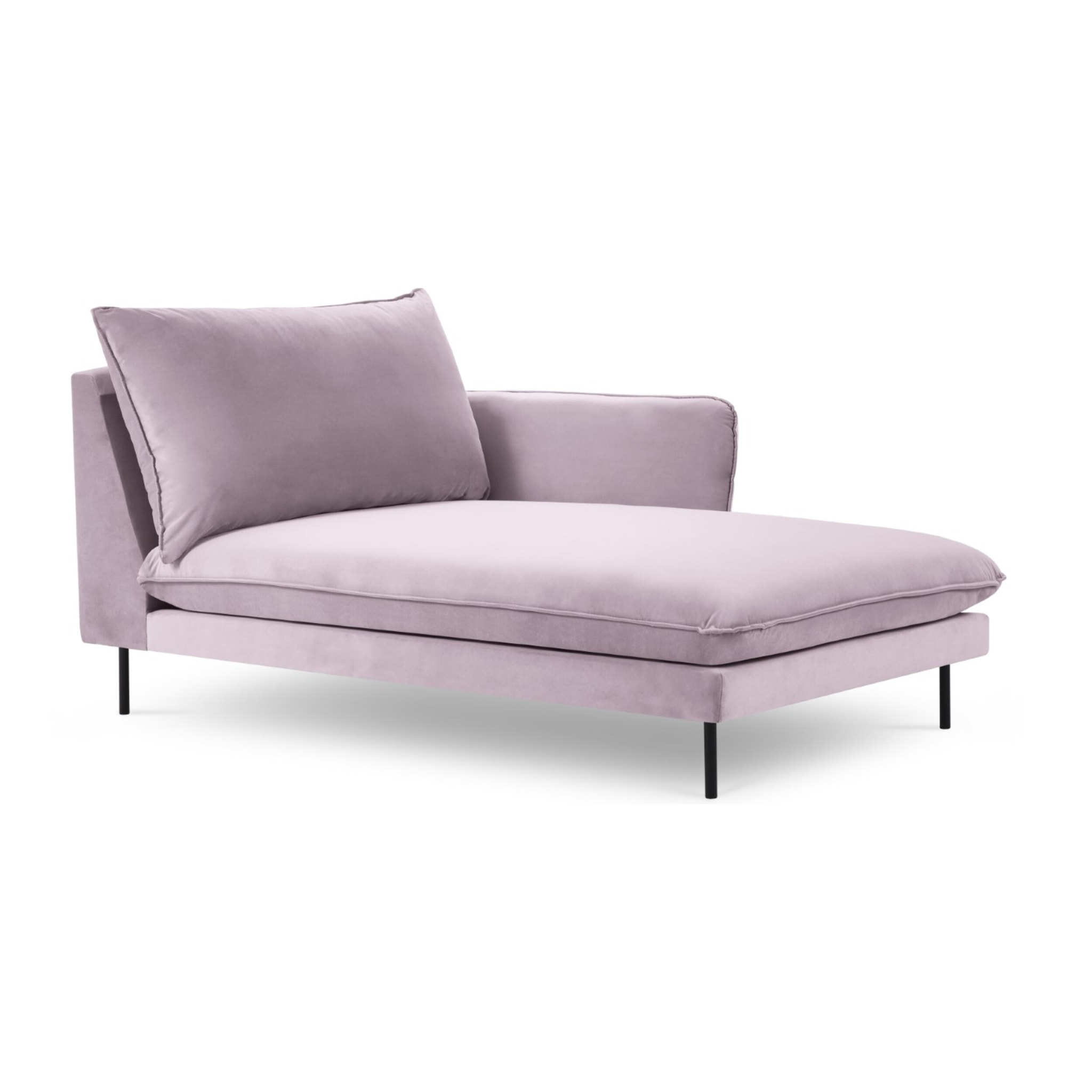 Méridienne droite "Vienna" en velours lavande