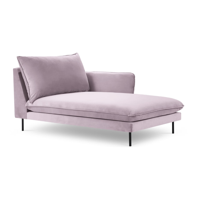 Méridienne droite "Vienna" en velours lavande
