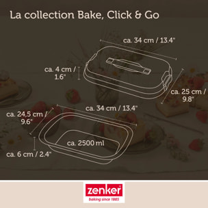Set de 5 ustensiles de pâtisserie moule à gâteaux bol spatule pâtisserie et verre doseur Zenker Bake Click and Go