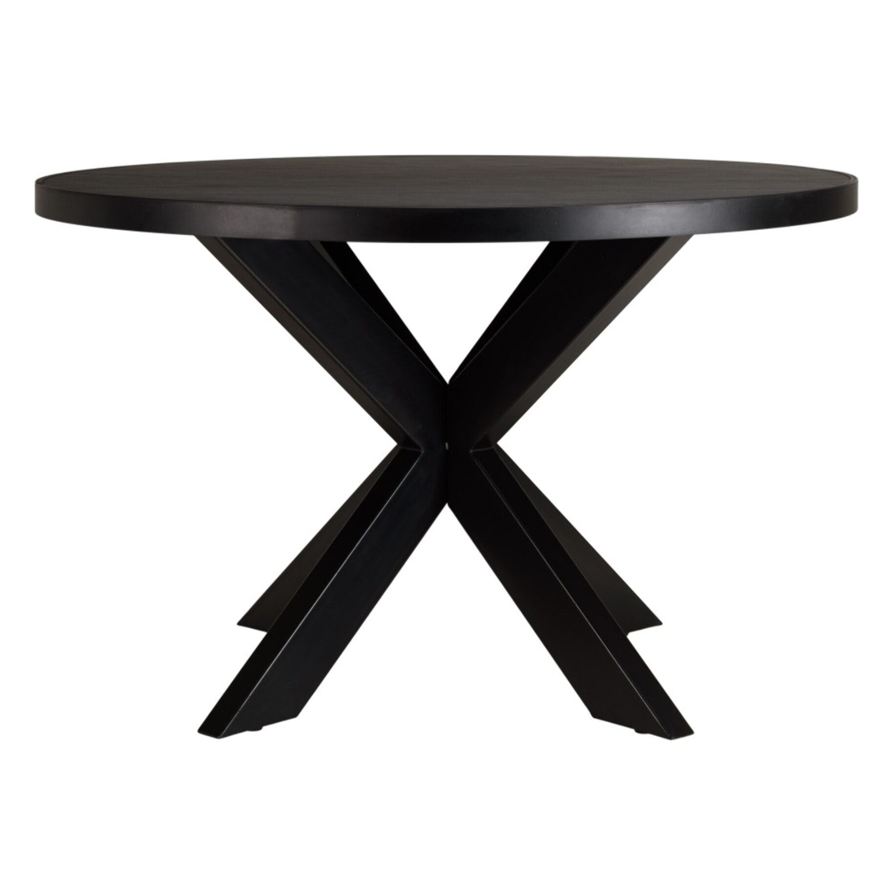 BASILE - Table à manger 120x120cm plateau noir effet pierre