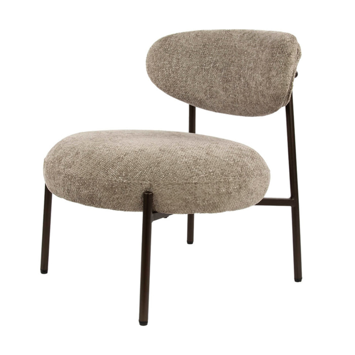 Adelia - fauteuil - pieds en métal - en tissu texturé - Sable