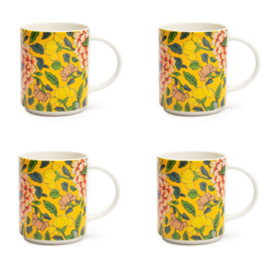 Set 4 Mug Excelsa – La Via Della Seta, New Bone China Multicolore