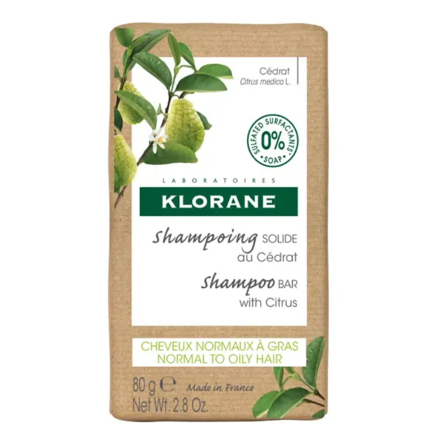 Cédrat  - Shampooing Solide - Cheveux normaux à gras - 80 g