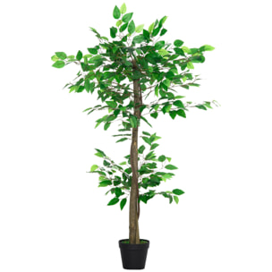 Árbol de Té Artificial 120 cm Planta Artificial con 546 Hojas Musgo y Maceta Planta Artificial Decorativa para Interior y Exterior Hogar Salón Oficina Verde