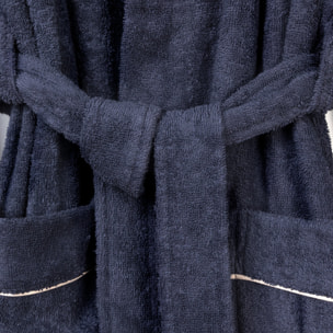 Scalpers Albornoz liso con ribete y detalle bordado azul marino