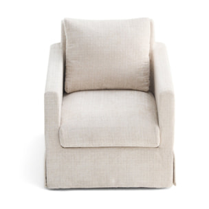 Serena - fauteuil déhoussable en velours texturé - Beige