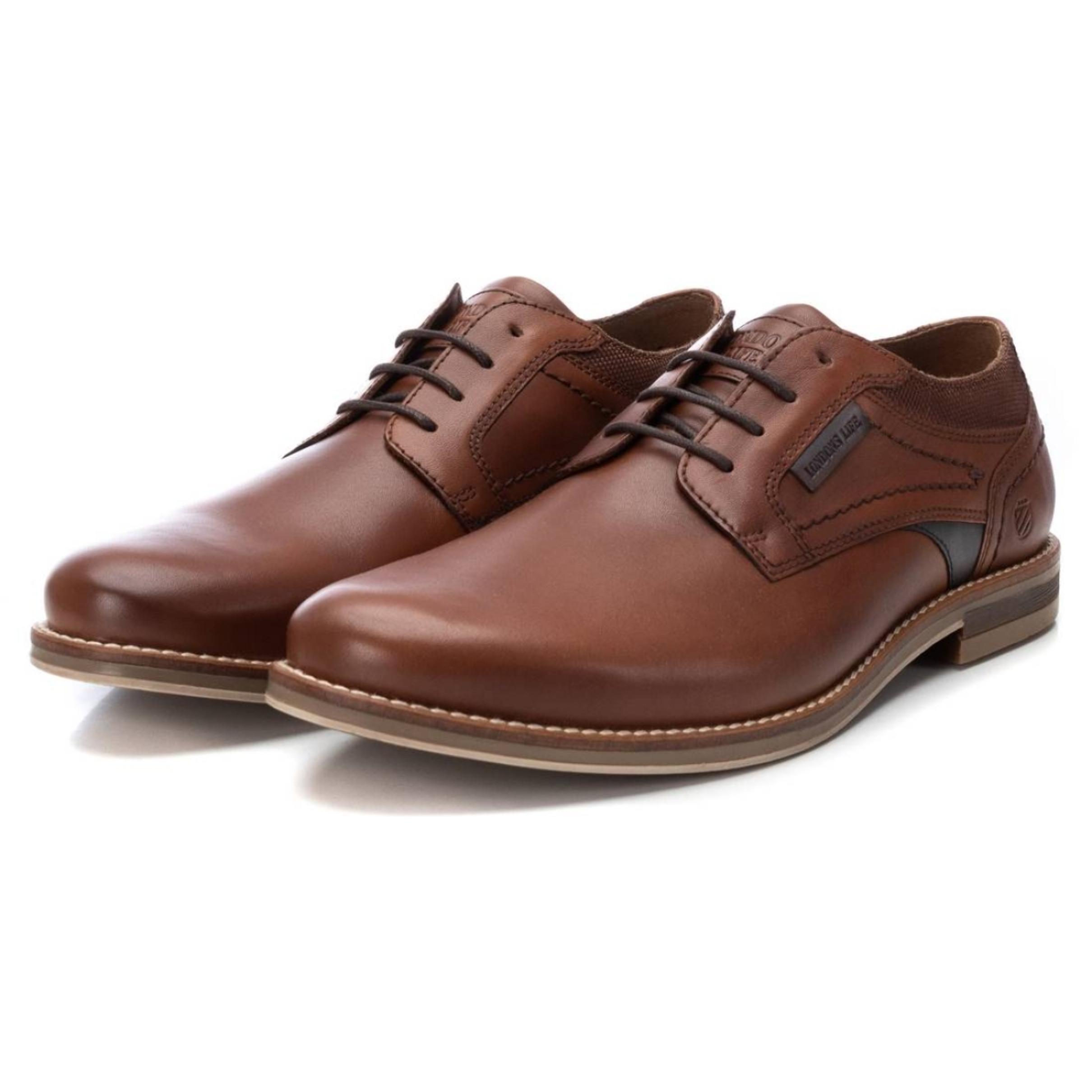 Zapato blucher/derby de piel camel