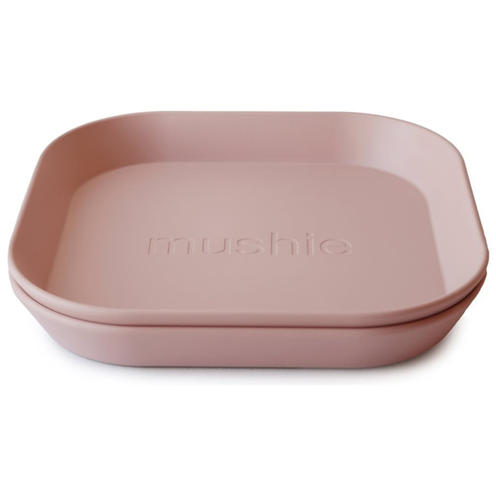 Mushie Pack Dos Platos Cuadrados Solid
