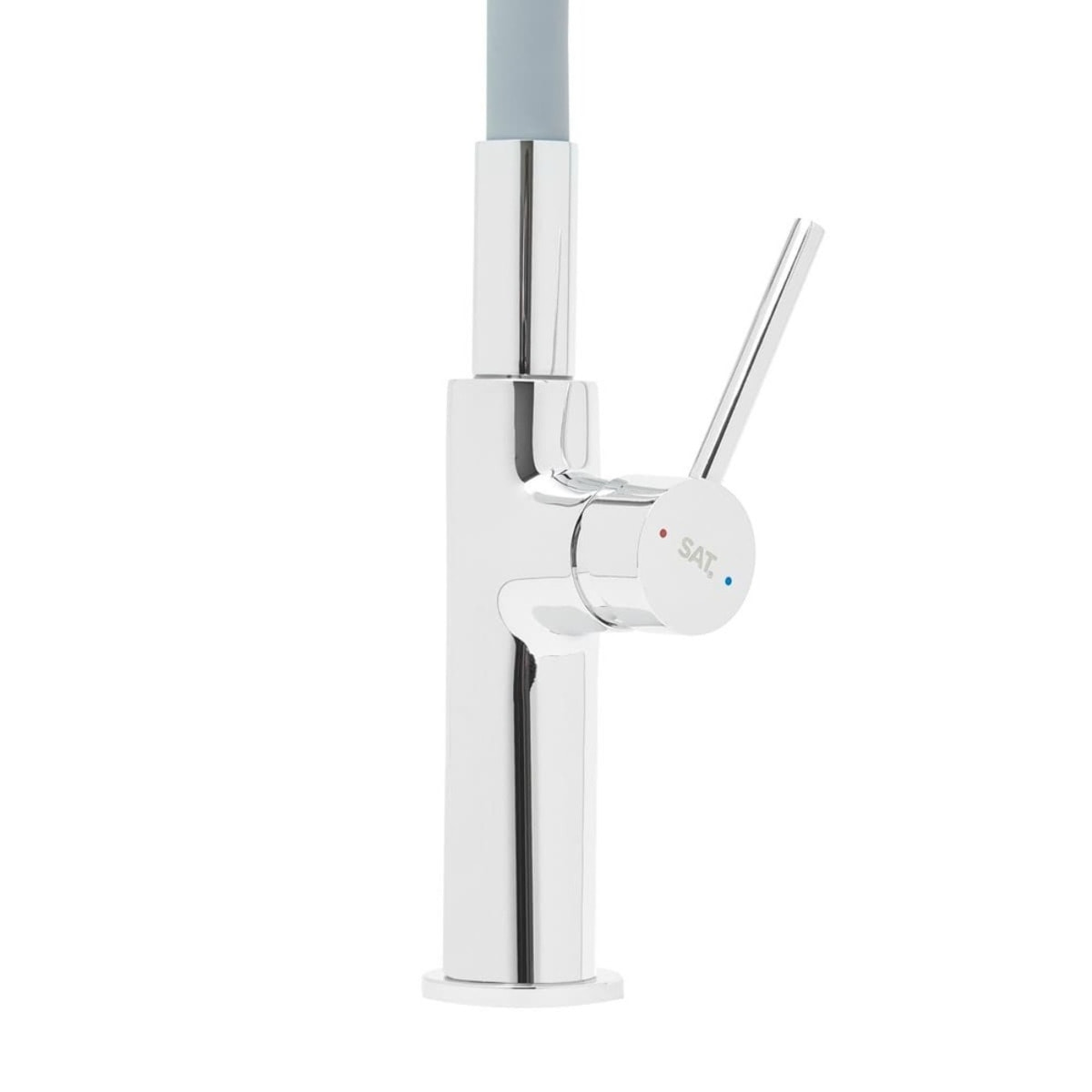 Mitigeur d'évier Swiss Aqua Technologies avec bras en silicone gris/chrome SATBSD290S