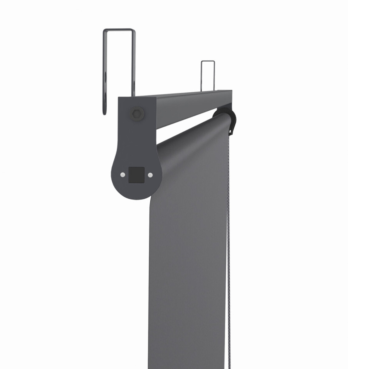 Pergola Marina en acier et toit rétractable gris 3x4m - Structure gris anthracite, toile et stores gris anthracite