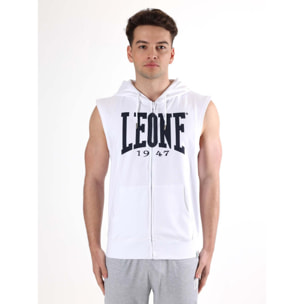 Leone Basic Sudadera con Capucha y Cremallera sin Mangas para Hombre