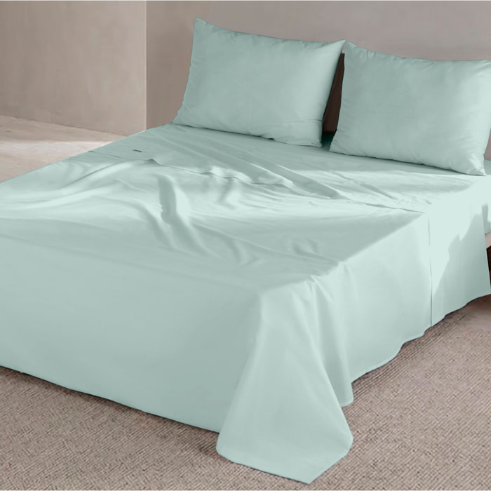 Juego de Sábanas Lisas - 100% Microfibra - Incluye 1 o 2 Fundas de Almohada + 1 Sábana Bajera - Verde Claro