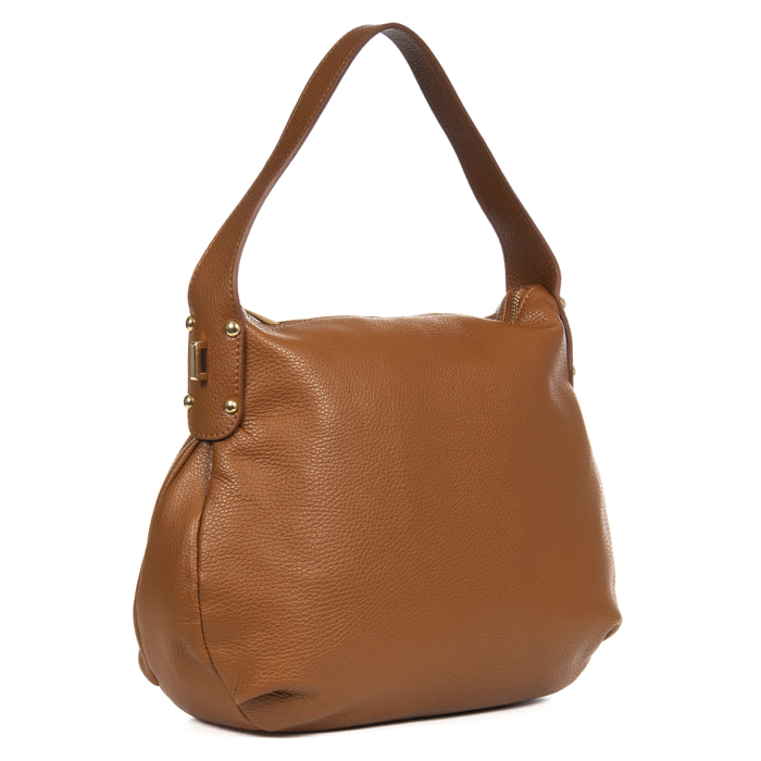 FIRENZE ARTEGIANI Borsa a Spalla da Donna Acerenza. Vera Pelle Dollaro Made in Italy 38x8x27 Cm. Colore: pelle