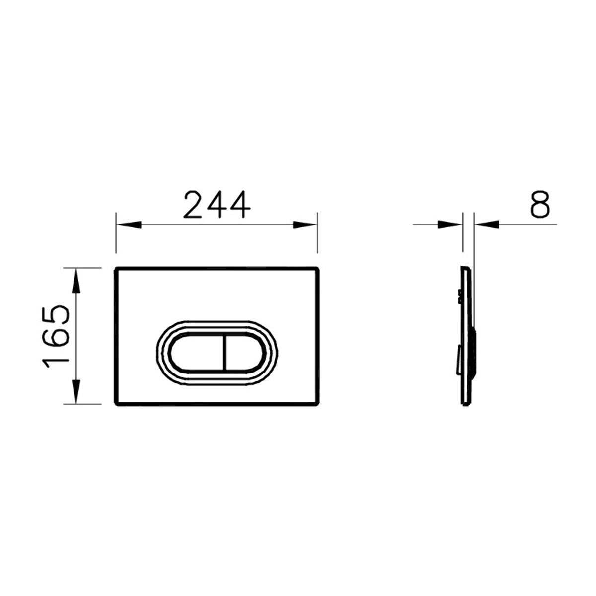Loop O plaque de déclenchement double touche, blanc brillant (740-0500)