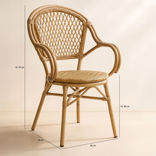 Lot de 2 fauteuils de table en rotin synthétique CAPRI