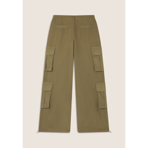 Pantaloni cargo baggy fit in popeline con quattro tasconi