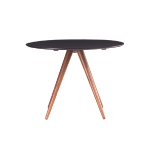 Table à manger ronde design noyer et noir D106 cm WALFORD